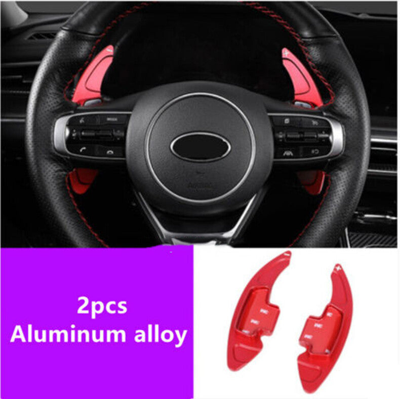 for Kia K5 2021-2023 Red Aluminum Steering Wheel Shift Paddle Shifter Extension