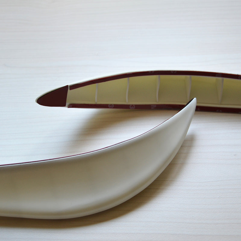 2xWhiteCar Bumper Protector Exterior Streamline Anti-rub Crash Strip Cover Pad