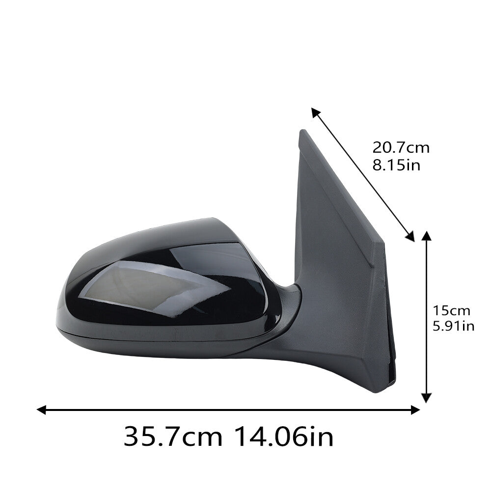 F¨¹r for Hyundai I10 MK2 BA 2015-2020 Au?enspiegel Spiegel Rechts Gl?nzend Schwarz