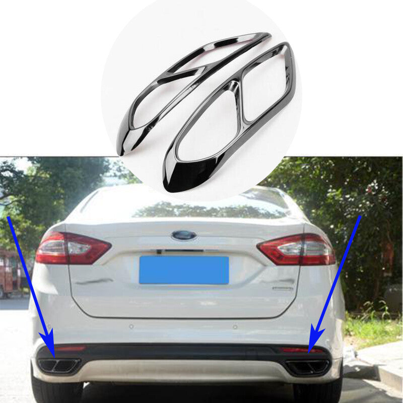 For AUTO for Ford Fusion 2013-18 Black Stainless Rear Tail Exhaust Pipe Muffler Tip