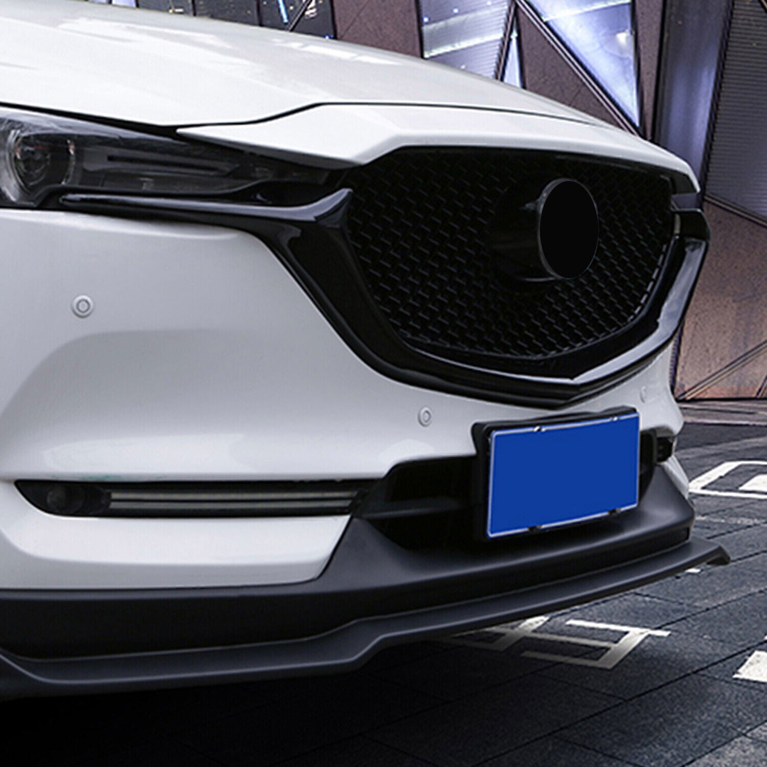 for Mazda CX-5 CX5 17-2021 Gloss Black Front Center Mesh Grille Grill Strip Trim
