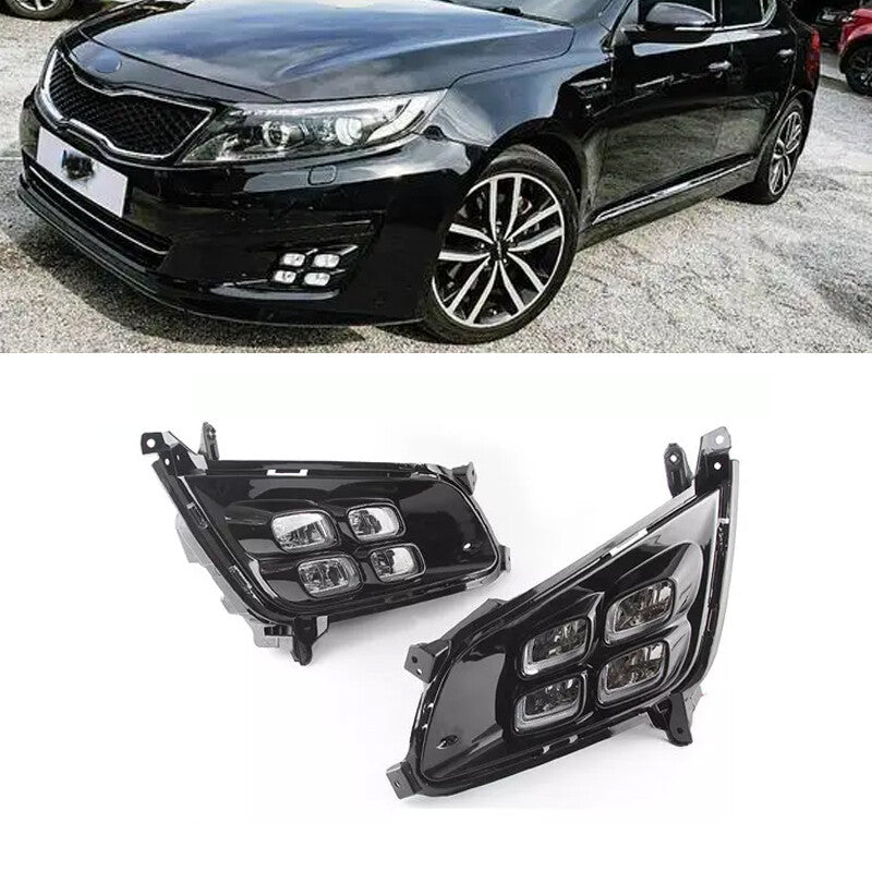 1 pair of LED fog lights, ABS, 12V DRL daytime running lights, suitable for Kia Optima K5 2014-2015