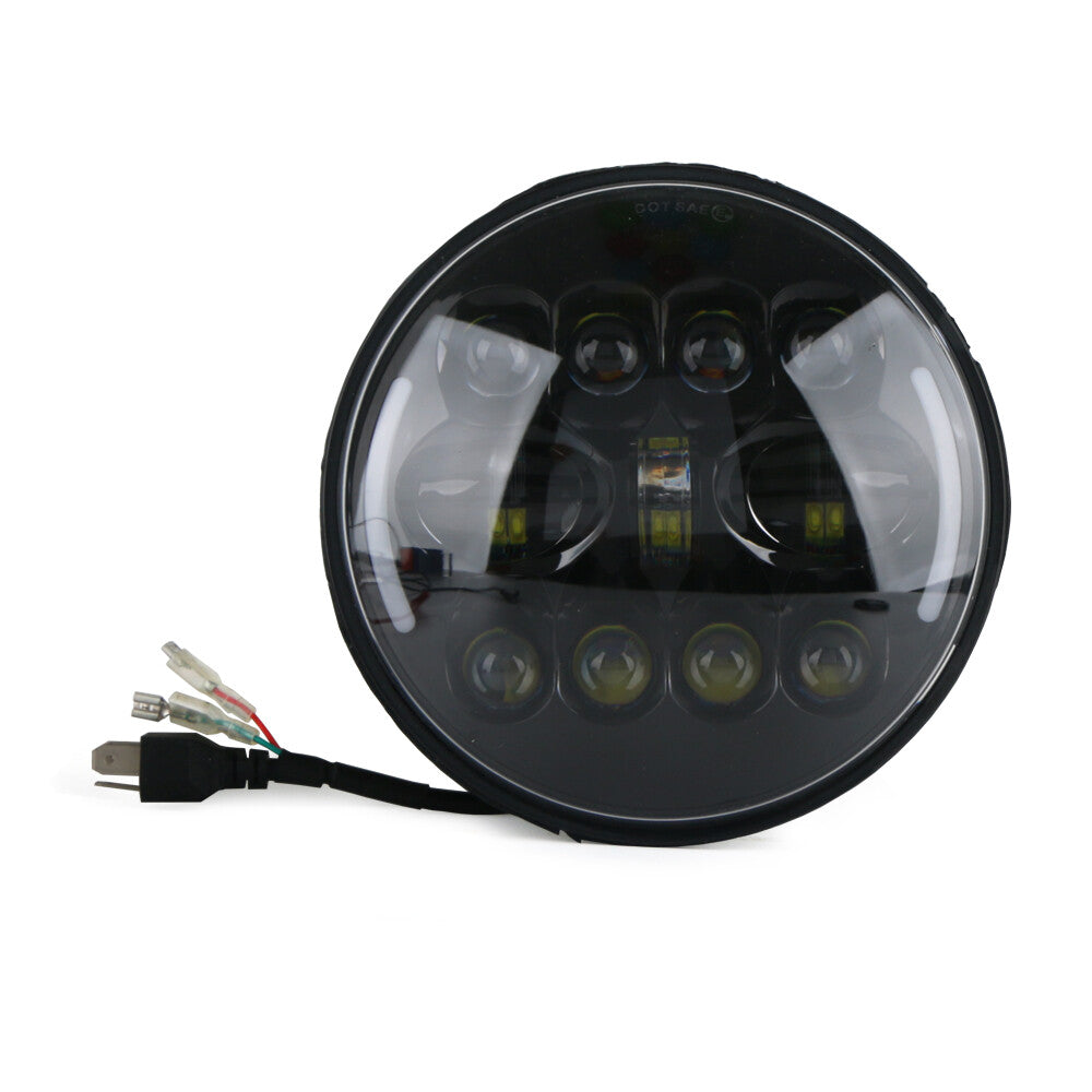 DOT 7-inch Motorcycle LED Headlight Halo Angel Eye Projector for Harley Cafe Racer