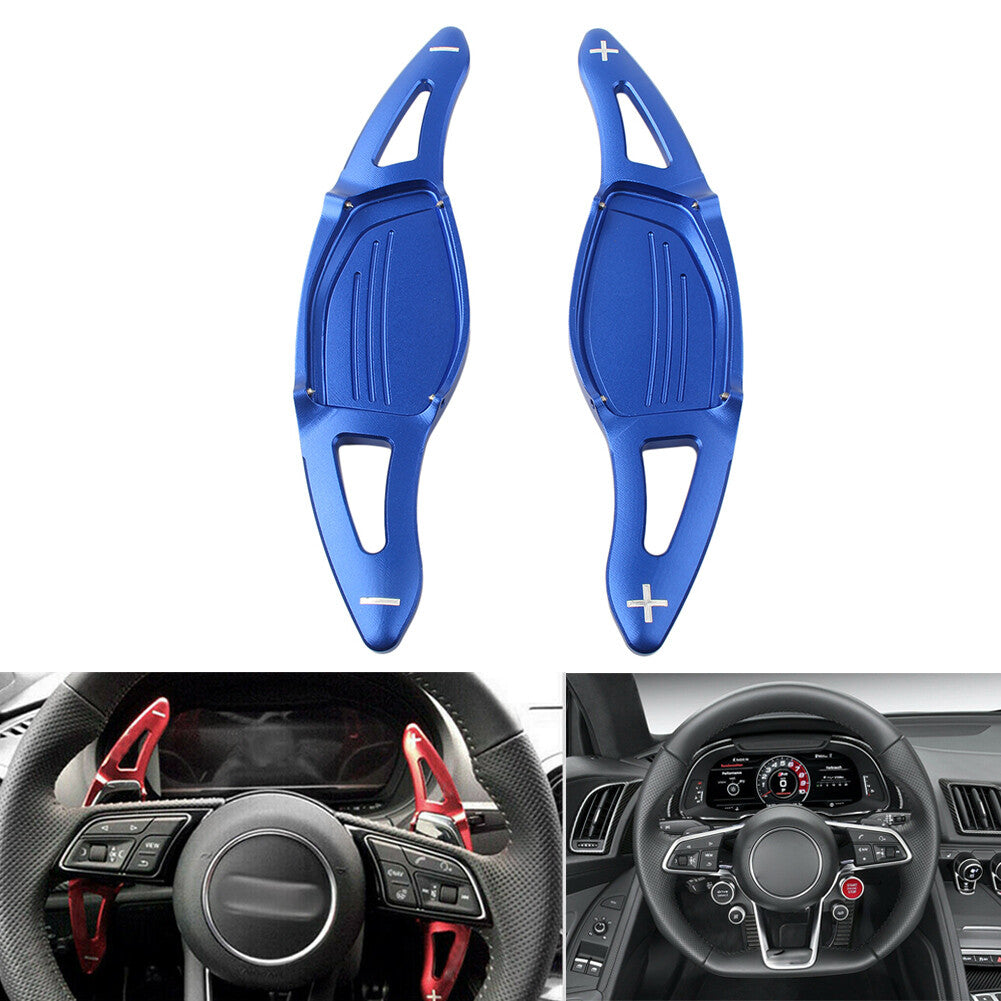 Car Steering Wheel Paddle Shifter Cover Trim Fit for Audi R8 RS3 RS4 RS5 TT RS Blue