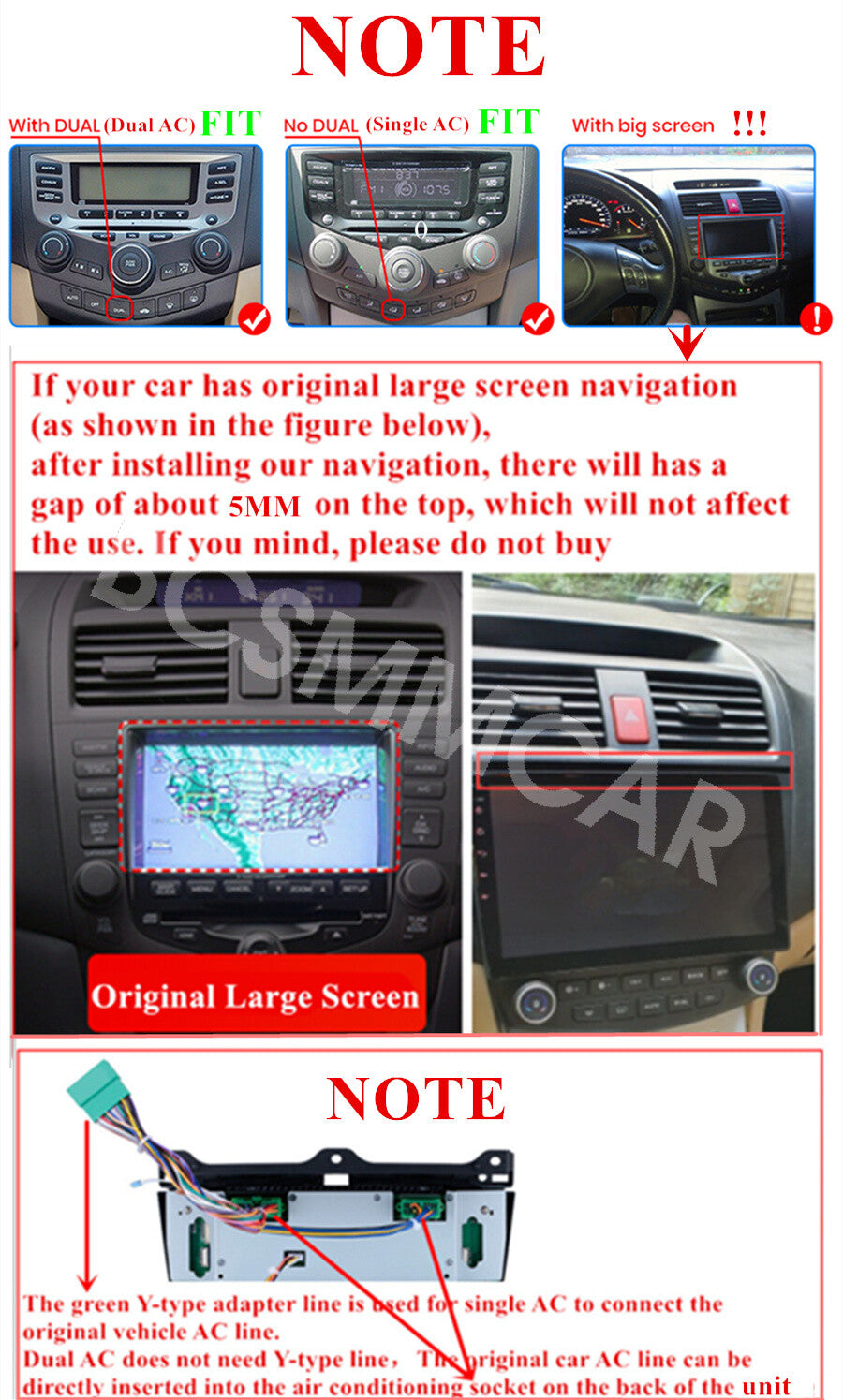 9in Android Car Stereo Radio Fit for Honda Accord 2003-2007 GPS Multimedia Cam