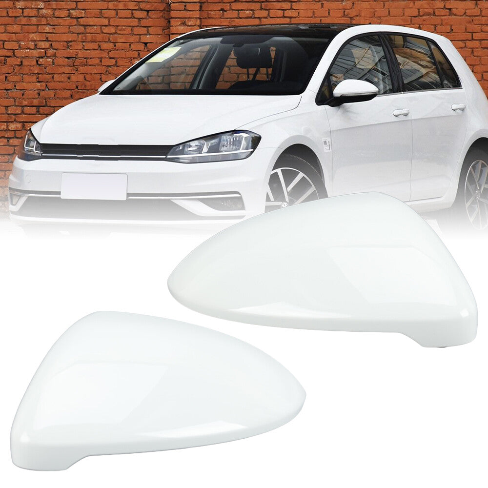 2¡Á F¨¹r for VW for Golf Mk7 Mk7.5 GTI 13-18 Au?enspiegel Spiegelkappen Geh?use Wei? L+R