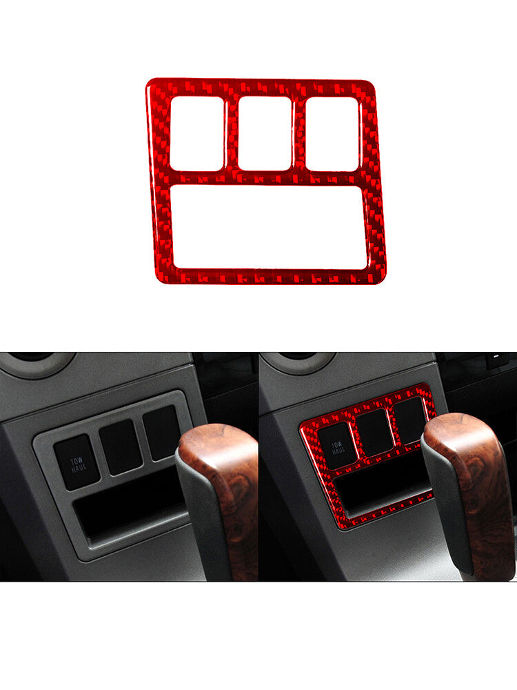 Red Storage Above Gearbox Type B Trim Carbon Fibre for Toyota Tundra 2007-2013