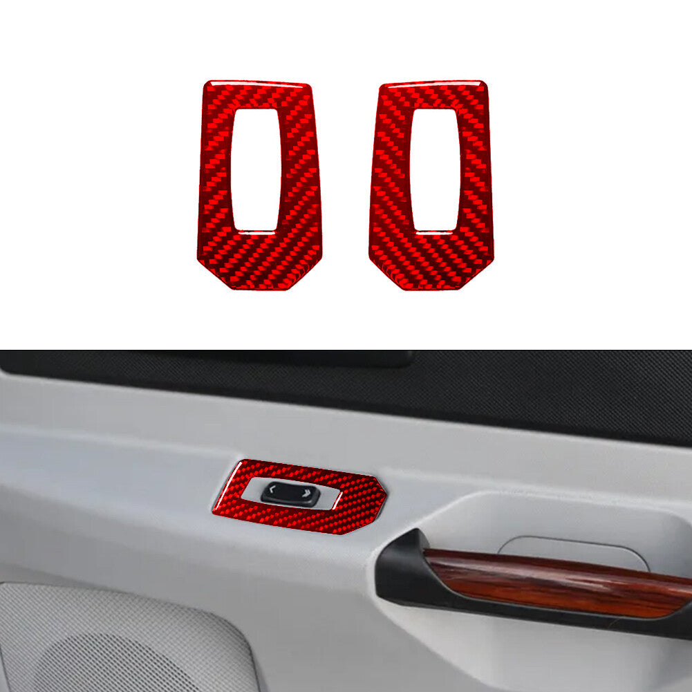 Red Carbon Fiber Rear door windows lift Sticker Decals for Cadillac CTS 2003-07
