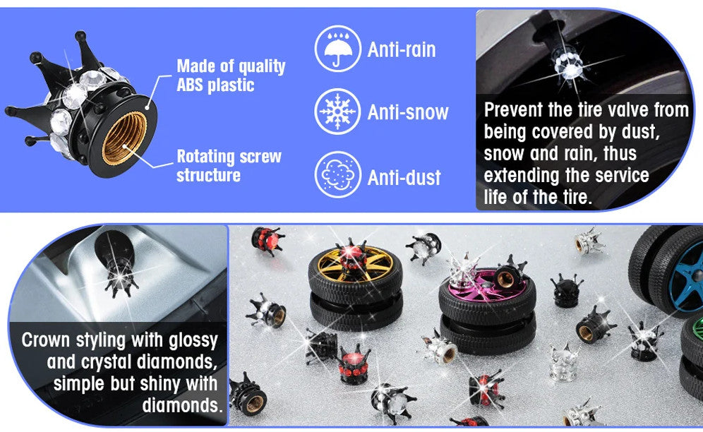 4-Piece Car Tire Valve Cover Stem Air Dust Cover Silver Punisher Skull for Hyundai