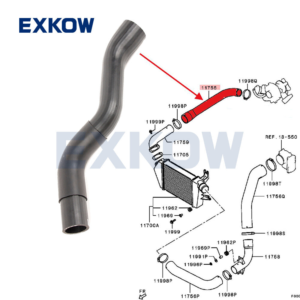 Intercooler Air Hose for Mitsubishi for Challenger L200 Triton 2.5L 2005- 1505A377