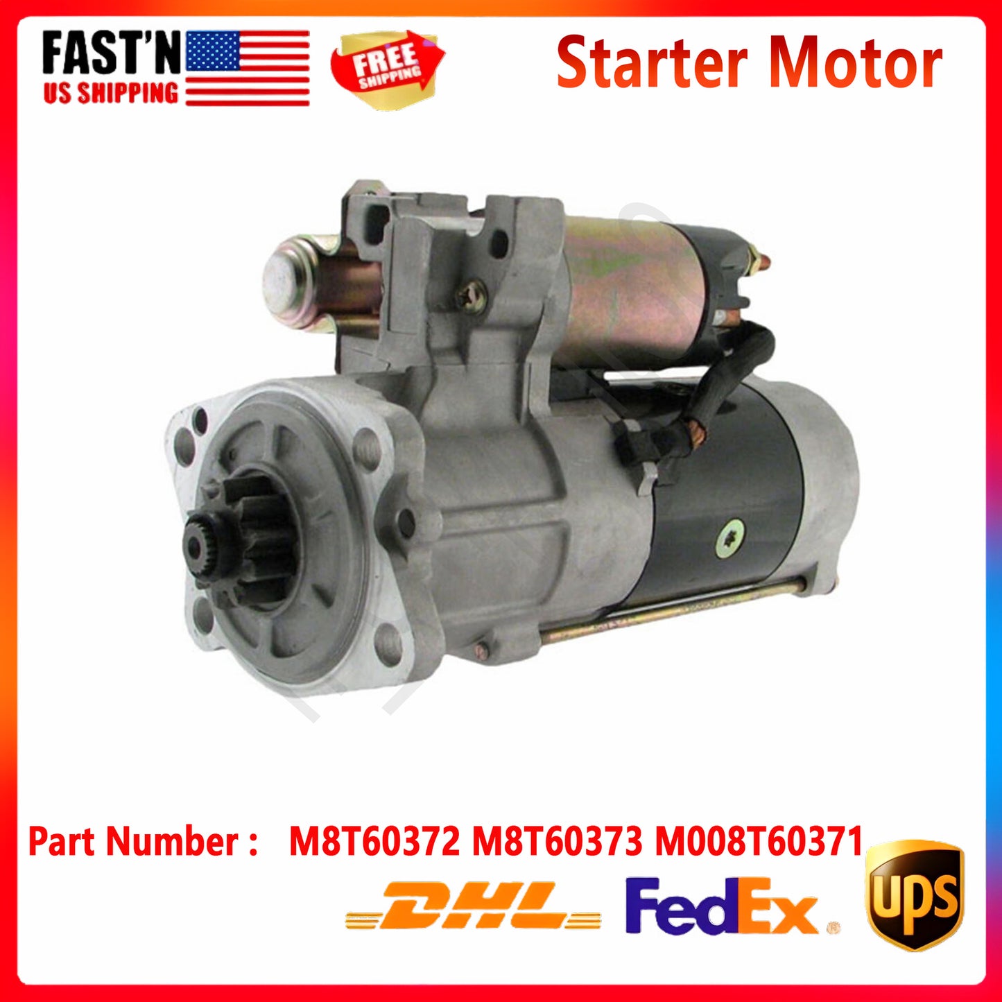 Starter for Cat Forklift DP40 DP45 DP50 DP80 DPL40 M8T60372 M8T60373 M008T60371