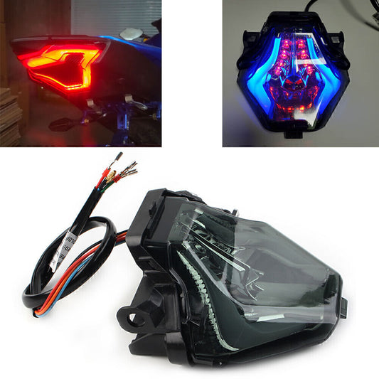 Fit for YAMAHA YZF R3 R25 / MT-07 FZ07 LED Brake Tail Light Turn Signal Blue Lamp