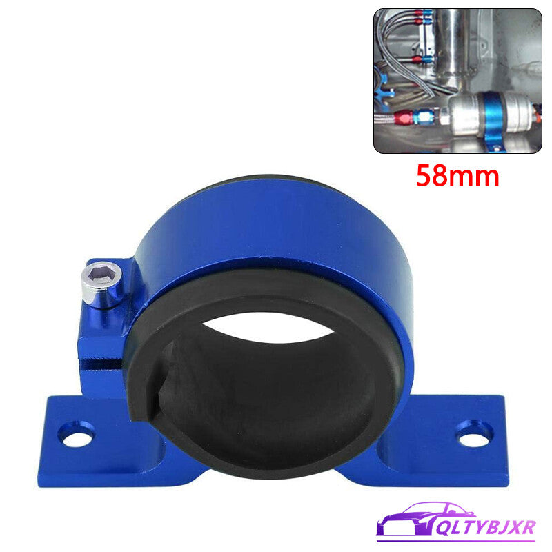 58mm Aluminum Inline Fuel Pump or Filter Mounting Bracket Mount Clamp Blue