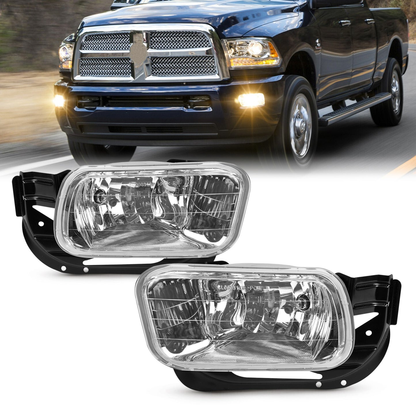 Suitable for 2009-2012 for Dodge for Ram 1500 2500 3500 10-18 bumper fog lights and driving lights.