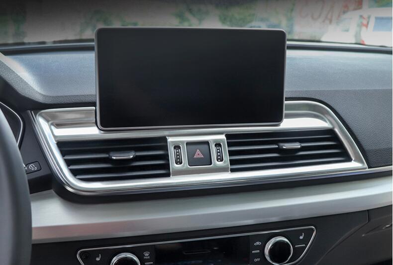 for Audi Q5 2018-2024 Matte Silver Inner Central Console Air Outlet Vent Trim 3P