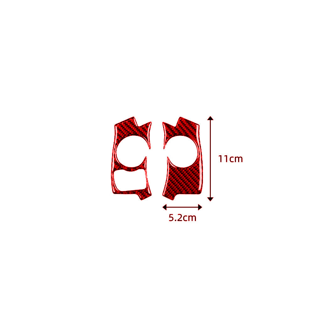Red Carbon Fiber Steering Wheel Button Cover Trim for Lexus CT200h 2011-17