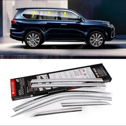 for Lexus LX570 2008-21 silver Window Wind Visors Sun Rain Guard Vent Deflectors