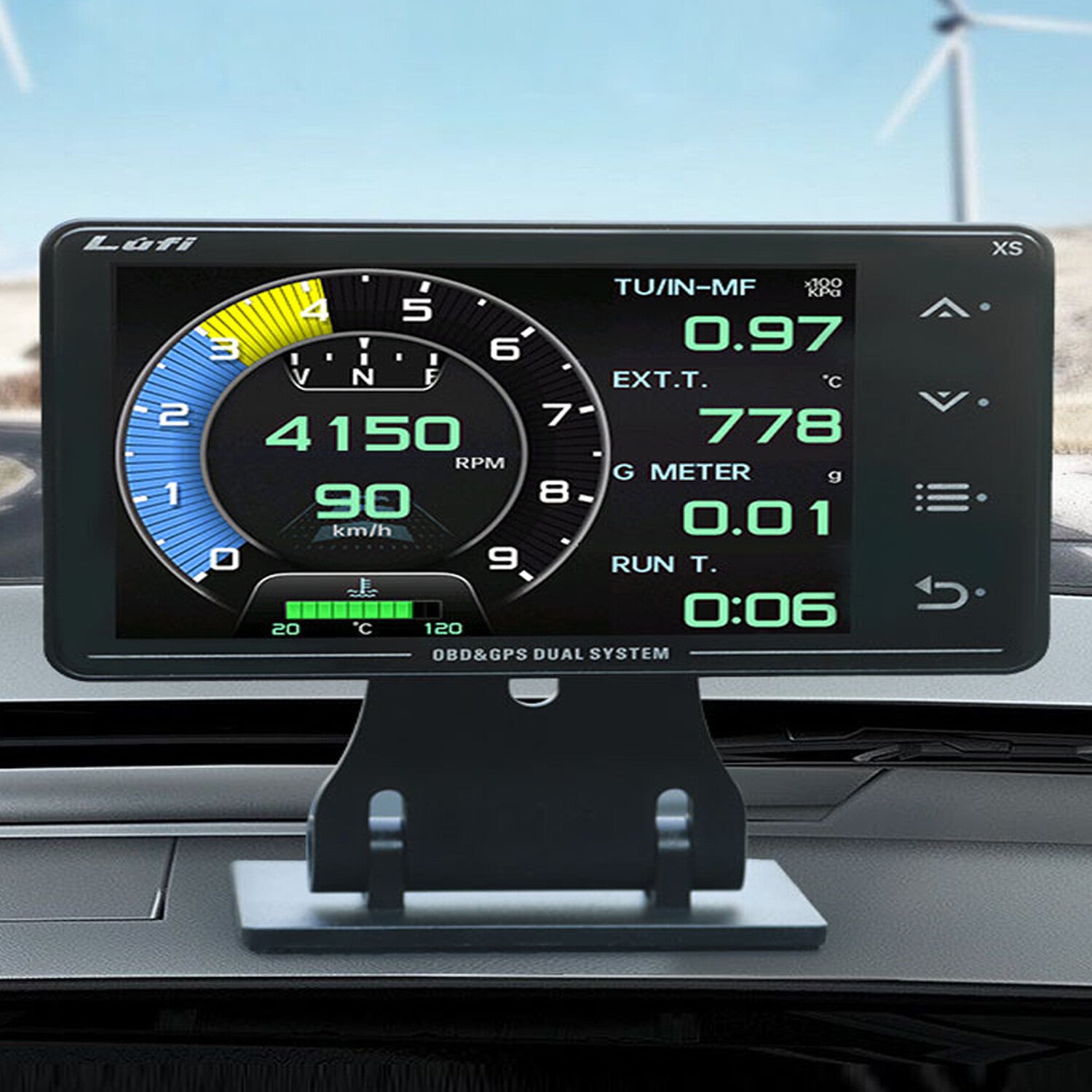 OBD2 Boost gauge GPS Multi-function LCD GyrometerTurbine Car Modified Instrument