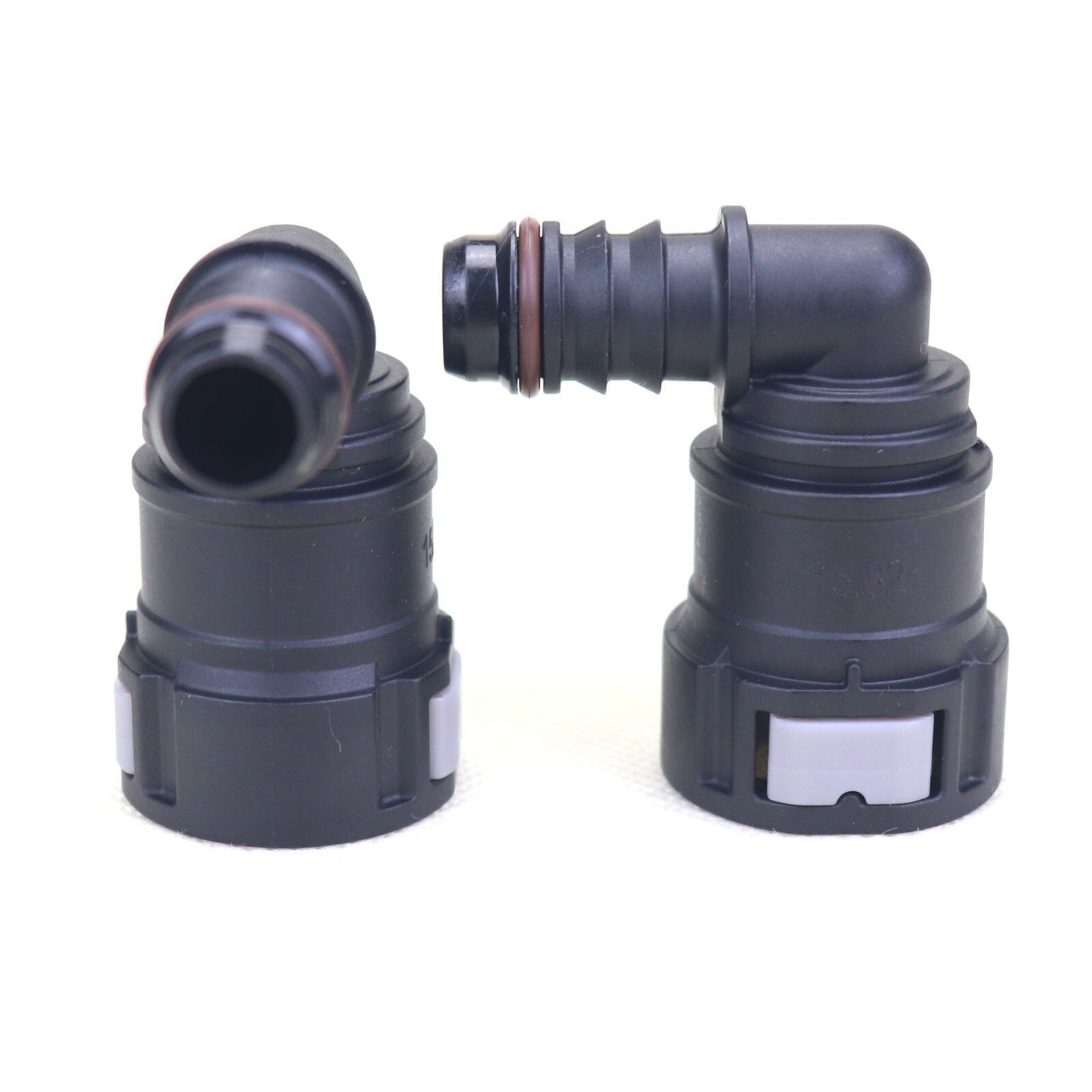 2PCS 90 Deg Elbow 15.82mm Fuel Line Quick Release Connector Nylon Hose ID 1/2