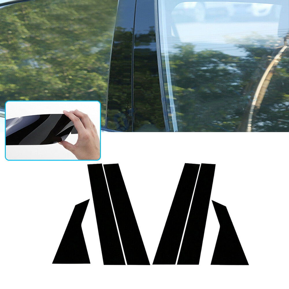 Suitable for 2016-2020 for Honda for Civic 4-door black pillar molding protective trim kit, 6 pieces