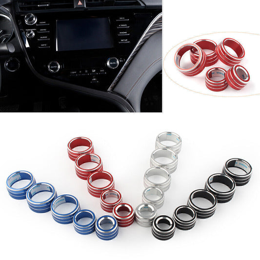 Air Conditioning Audio Buttons Switch Knob Covers for Toyota for Camry 2018 Black