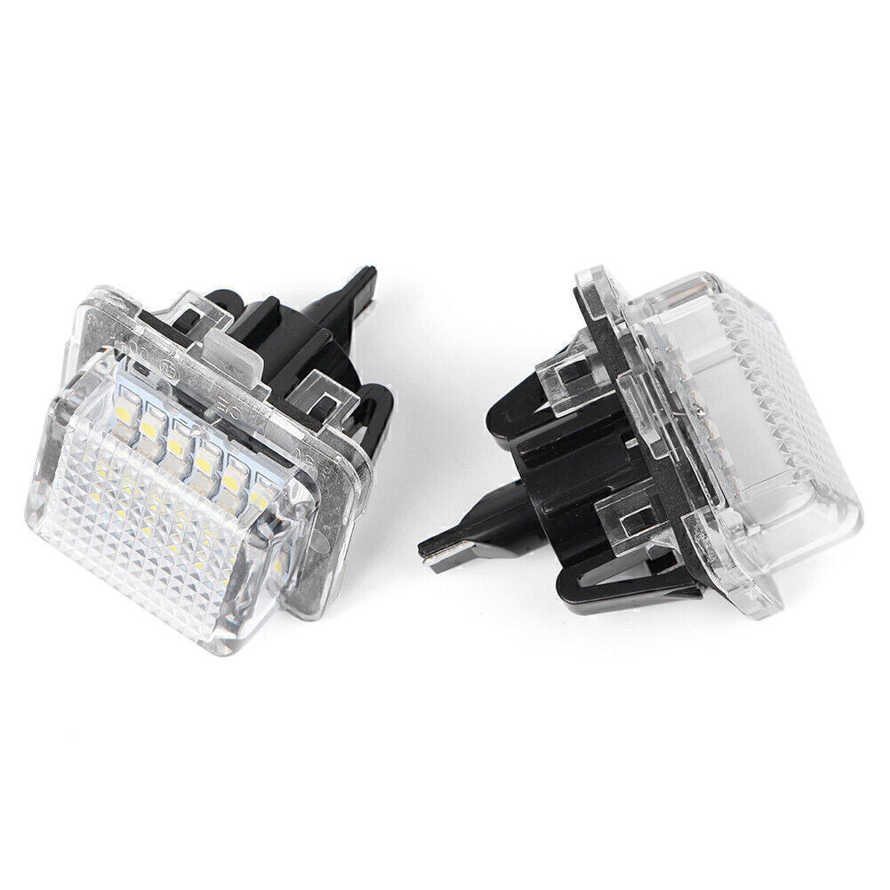 Pair LED License Plate Number White Lights for Mercedes Benz W204 W212 W221 W216