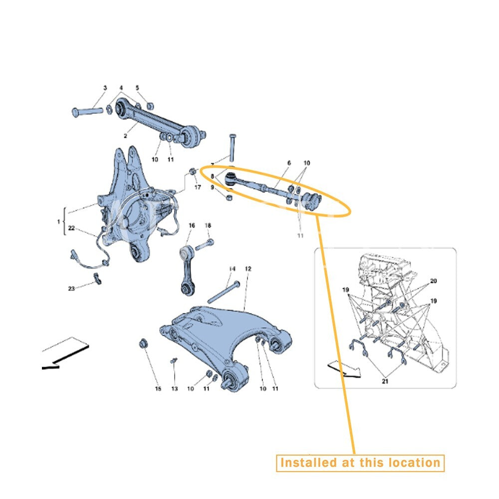 Rear tie bar for Ferrari California T for 488 458 FF Equipment Manufacturer: 245161