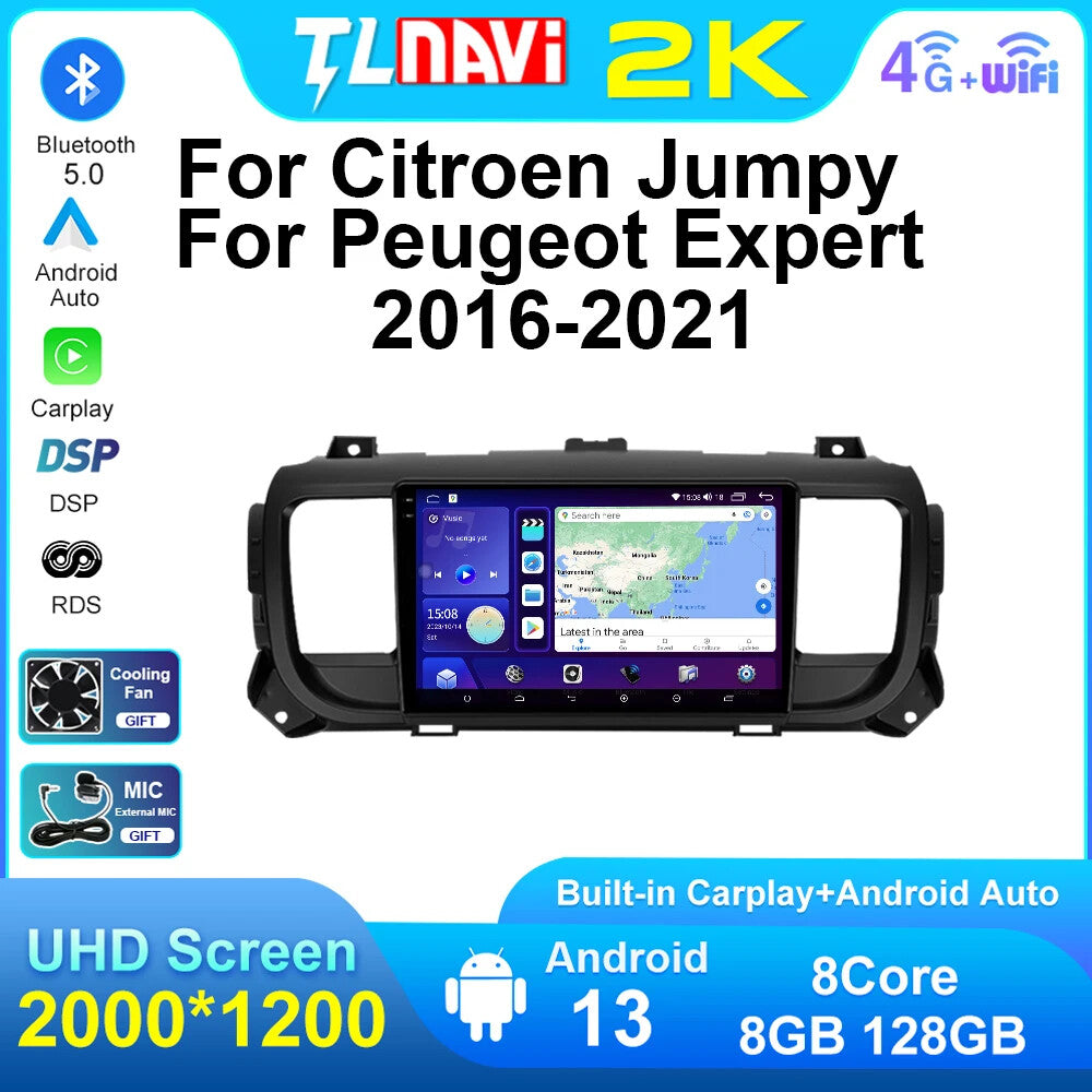 for Citroen Jumpy 3 for Peugeot Expert 3 GPS CarPlay Car Radio Auto Video Player