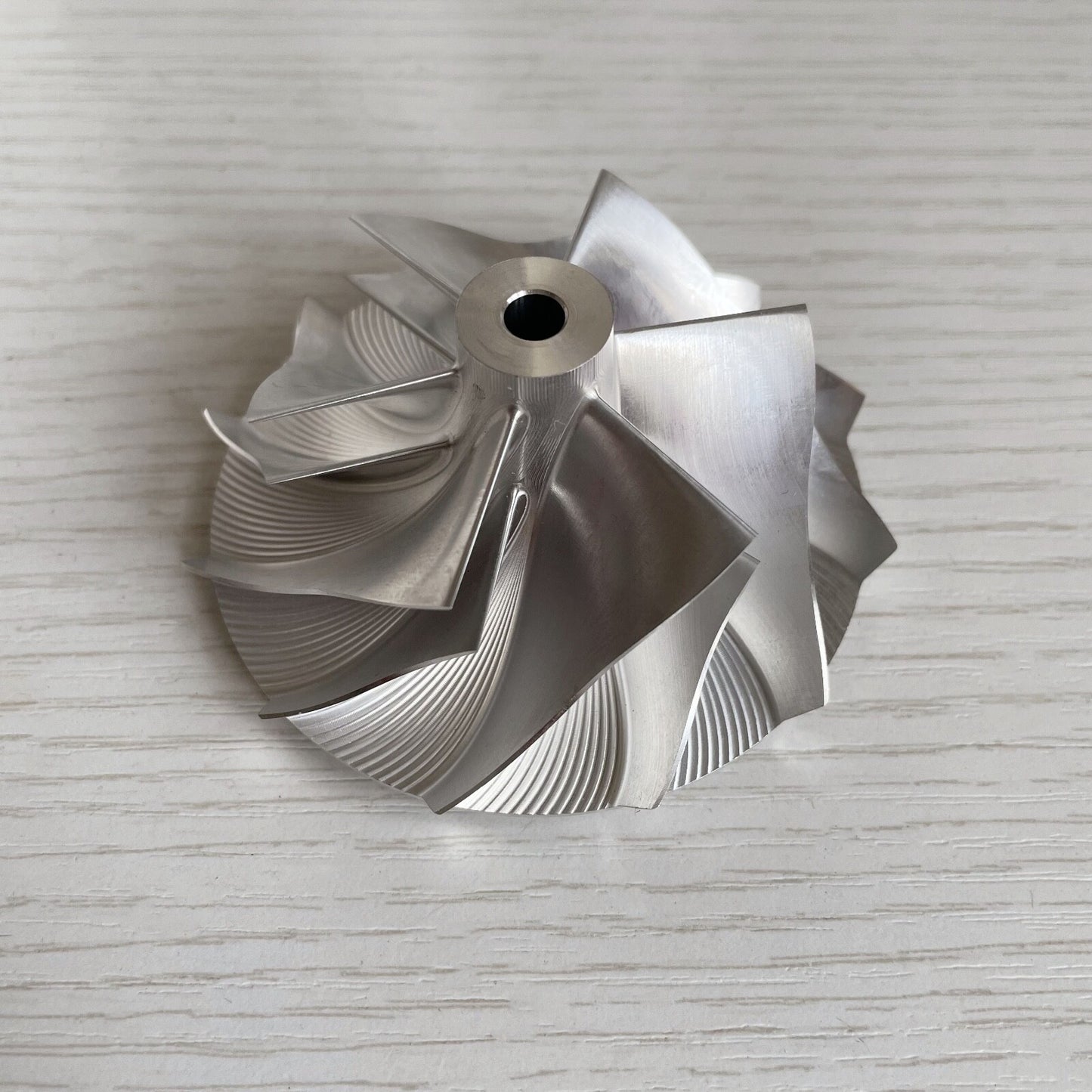 Custom reverse 6+6 blade 57.04/76.13 mm performance billet compressor wheel