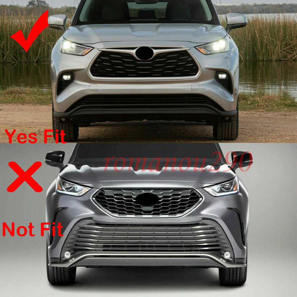 for Toyota Highlander 2020-2023 ABS Chrome Front Bumper Lip Molding Strips Trim