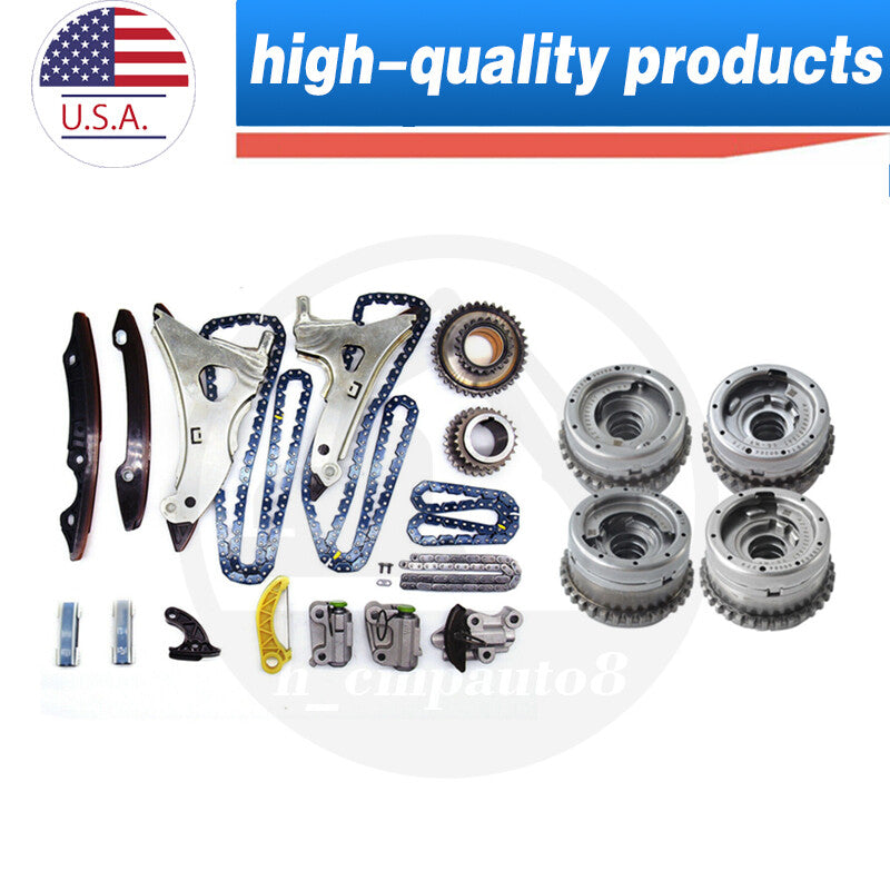 Timing Chain Kit +Camshaft Adjuster Intake Exhaust for Mercedes-Benz ML350 E350