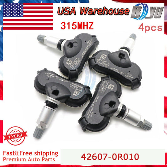 New 42607-0R010 (4) TPMS Tire Pressure Monitor Sensor for Toyota Highlander RAV4