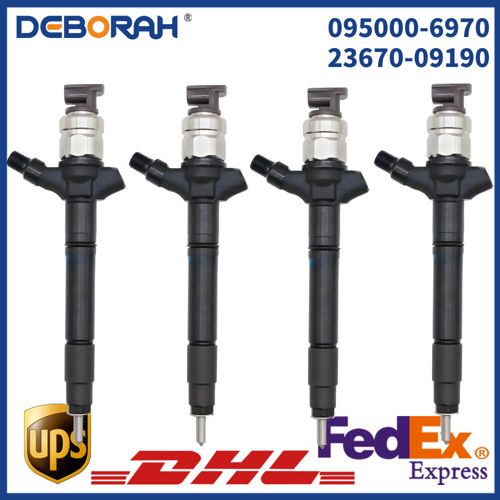 4X Common Rail Diesel Fuel Injector 095000-6970 23670-09190 for Toyota Avensis