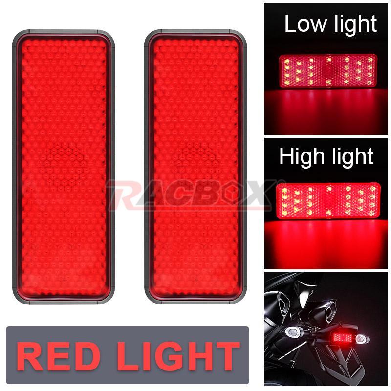 2x Universal Red 24LED Reflector 3rd Brake Rear Stop Tail Light Motorcycle Truck
