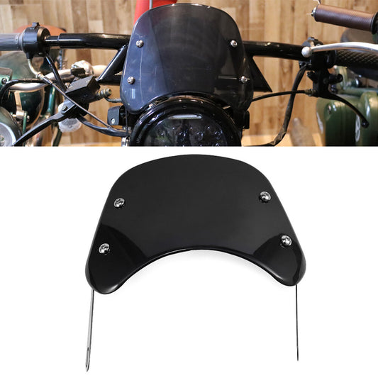 1xHeadlight Windshield Windscreen Universal Fit 5-7'' Round Headlamp Motor Black