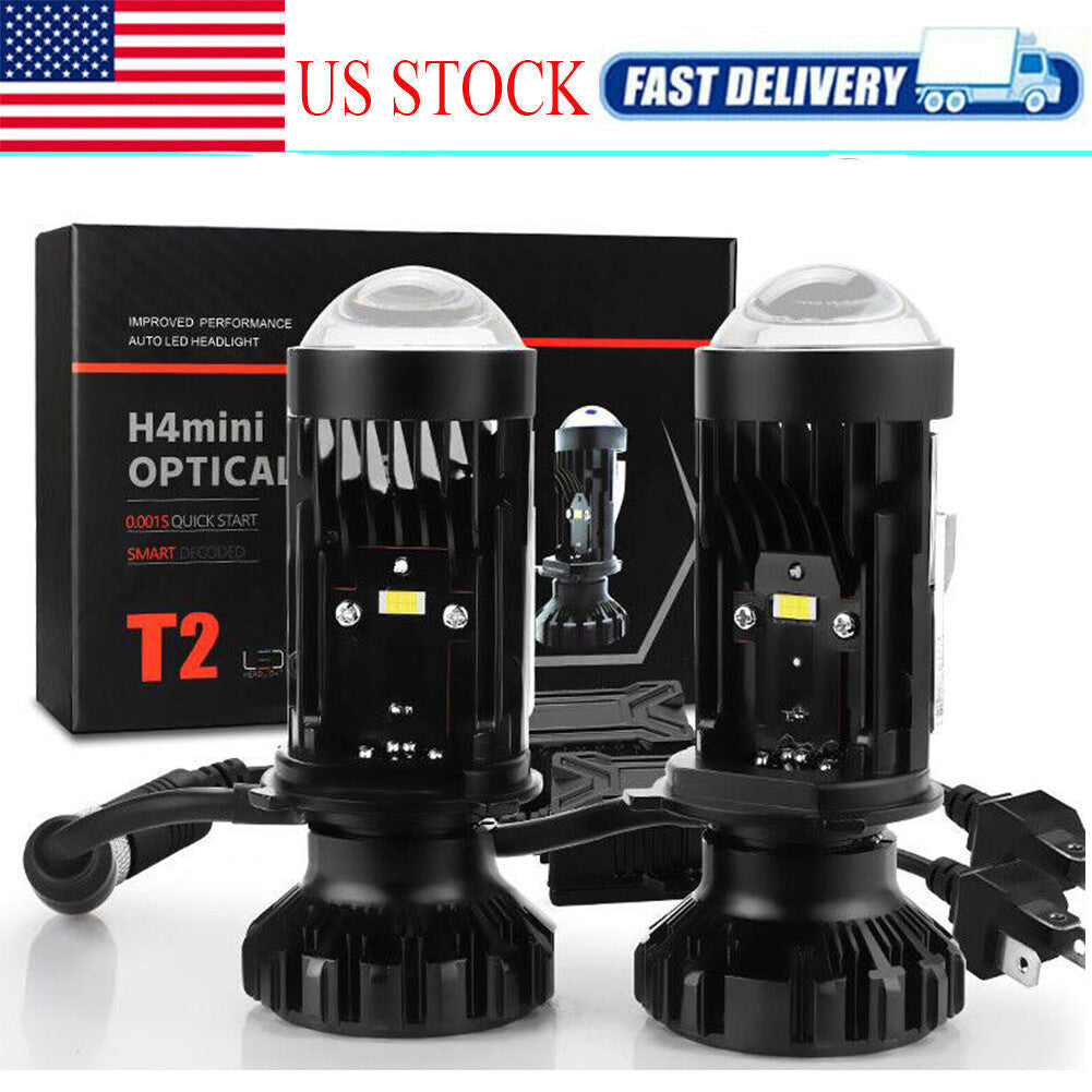1 Pair LHD 100W H4 9003 for Mini Bi-LED Projector Lens LED Headlight Hi/Lo Retrofit