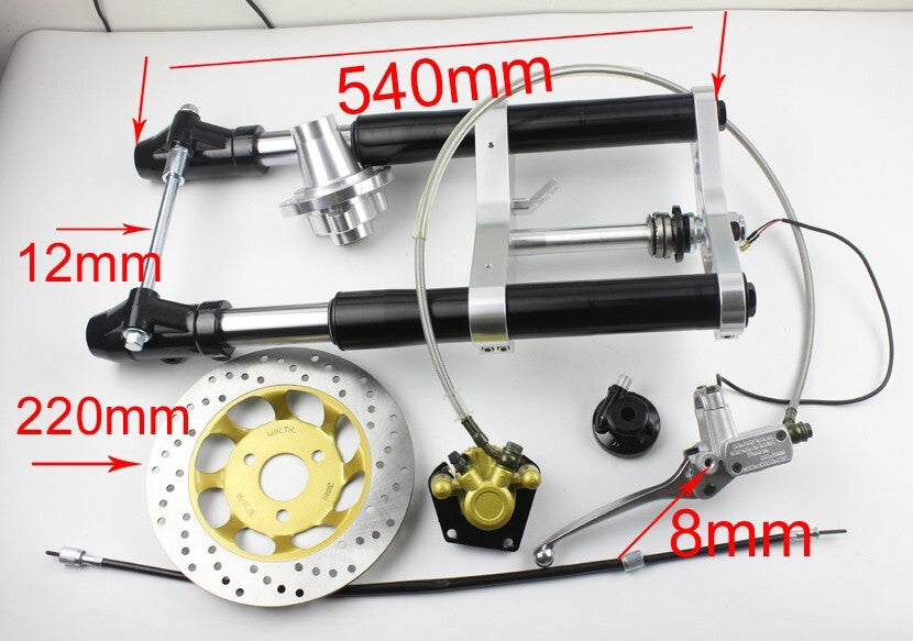 45mm Black Front Forks Disc Brake Tripple Tree for Honda Monkey Z50 Bike 10 12