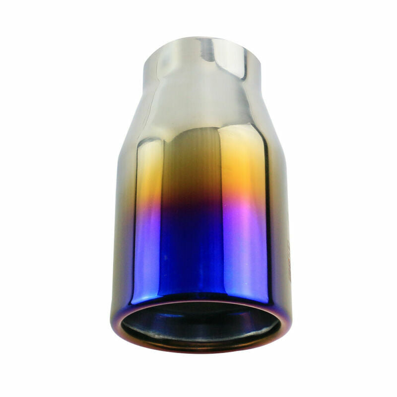 2.5'' ID 3.5'' OD Universal Double Wall Screw-on Exhaust End Tip Blue Tip Rolled