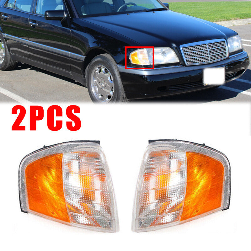 For 1994-2000 for Mercedes-Benz C Class W202 Pair Turn Signal Corner Light Headlight