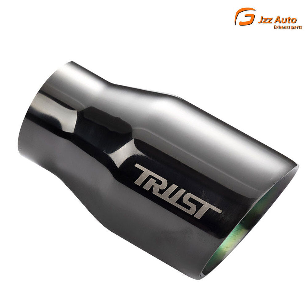 Universal 2.5'' inlet 3.5'' OD Exhaust End Tips Muffler Black Tip Slant Tip