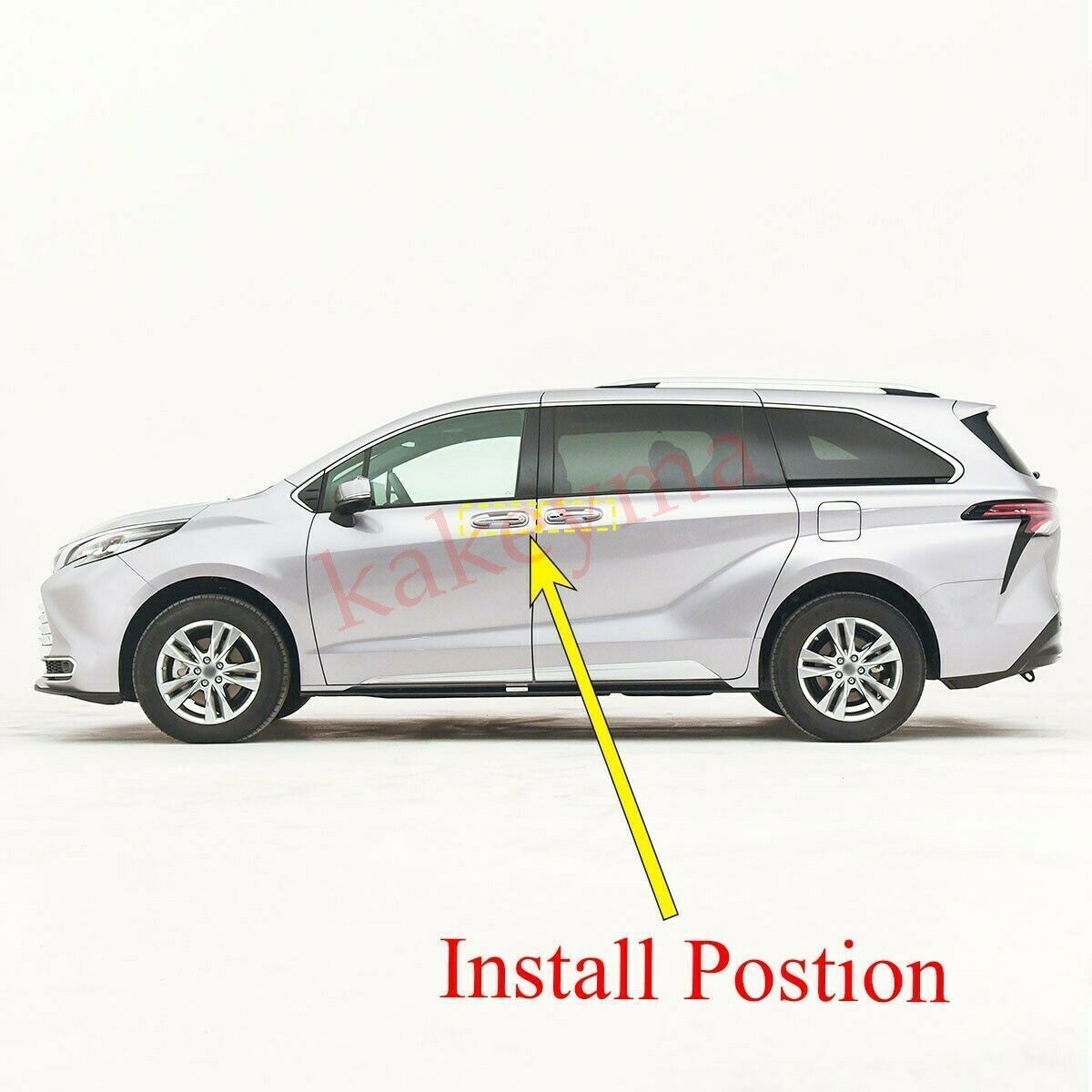 for Toyota for Sienna 2021-2022 Side Door Handle Molding Cover Trim ABS Carbon Fiber