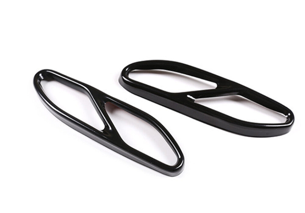 Steel Black Exhaust Muffler Tail Pipe Cover for Mercedes-Benz S Class W222 2018+