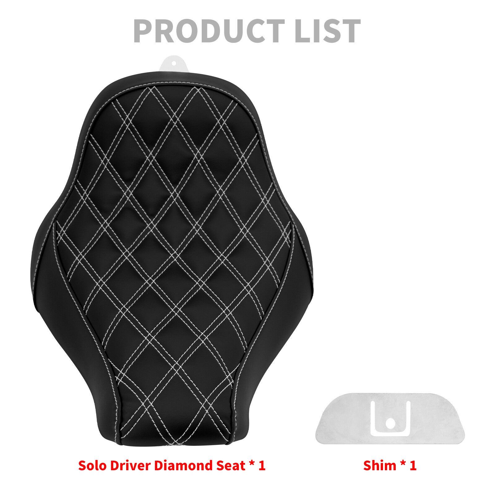 Black Front Driver Solo for Seat w/ White for Harley Breakout FXBR Fat Boy 2018-2023