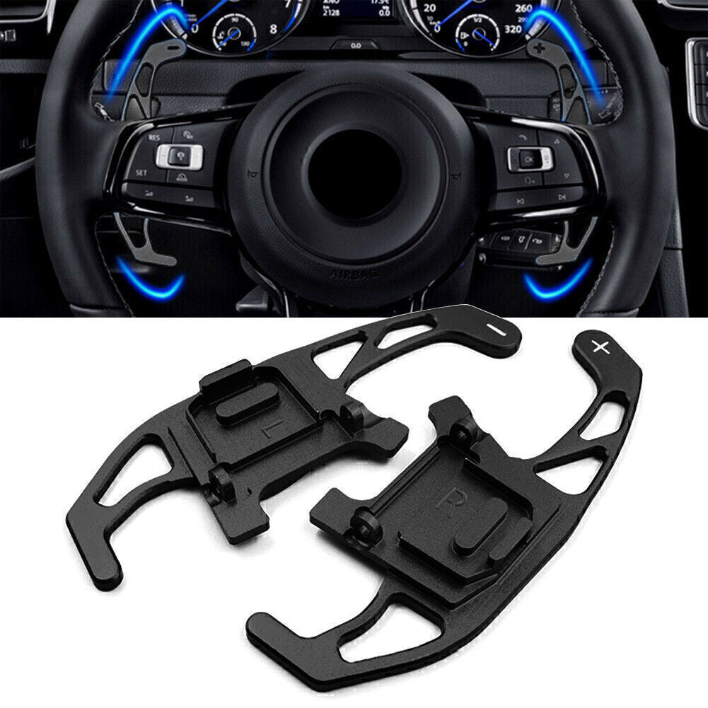 Steering Wheel Shift Paddle Extension for VW for GOLF R GTD GTE 2013-18 Black