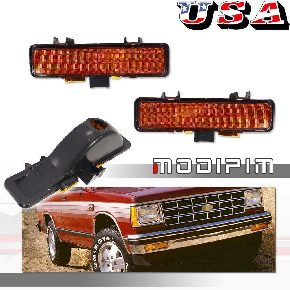 Compatible with 82-94 Jimmy Blazer Sonoma S10 S15 Amber Turn Signal Parking Bumper Light Kit