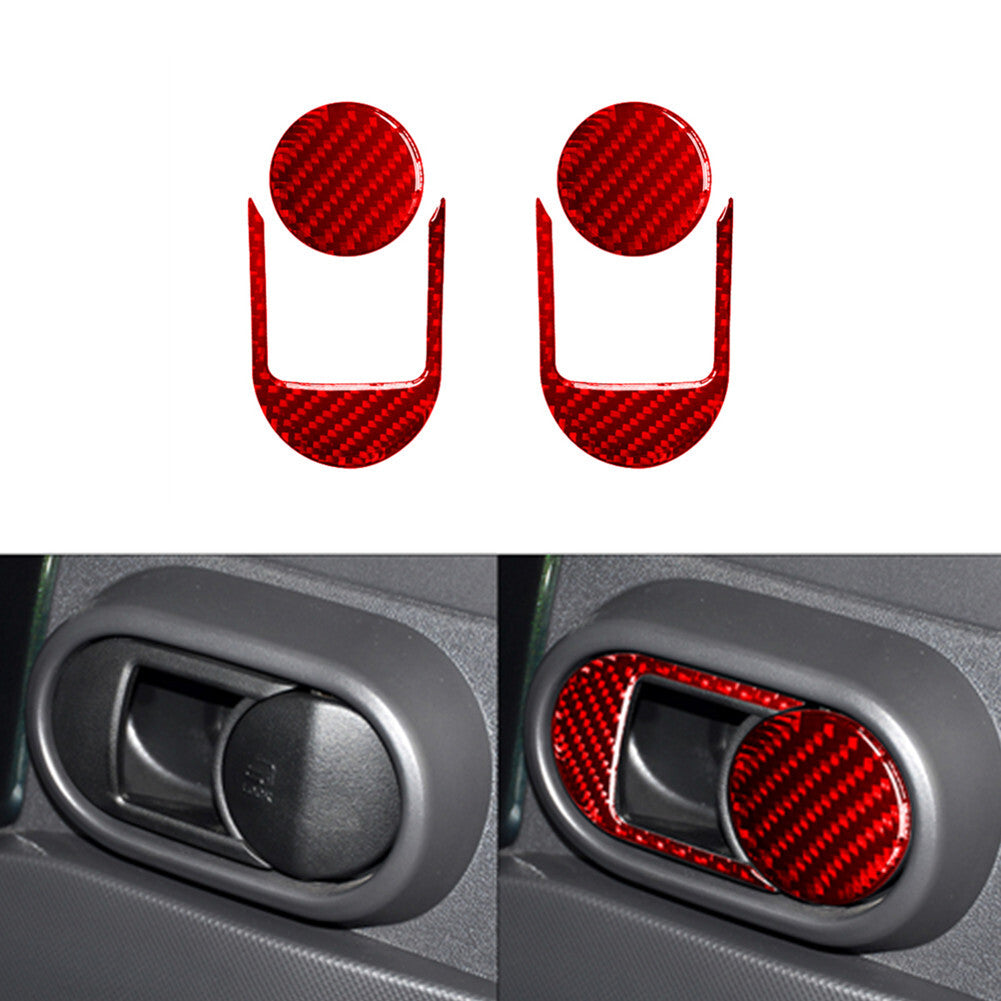 Red Carbon Fiber Rear Door Handle Inner Frame Trim for Jeep for Wrangler 2007-2010