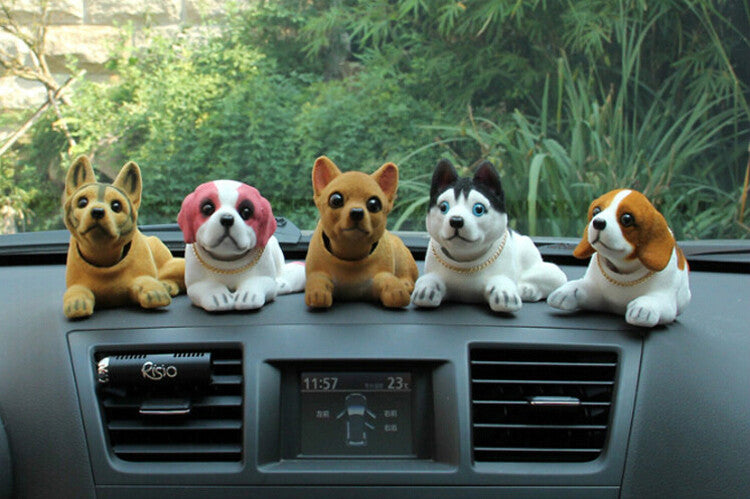 Nodding Lucky Husky Dog Ornaments Bobble Head Toys For Car Dashboard Decor