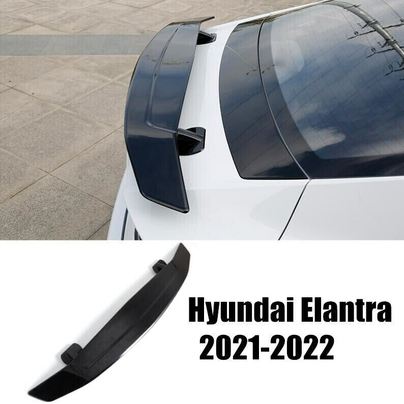 for Hyundai for Elantra 2021-2023 Glossy Black Rear Tail Trunk Spoiler Wing Lip Trim