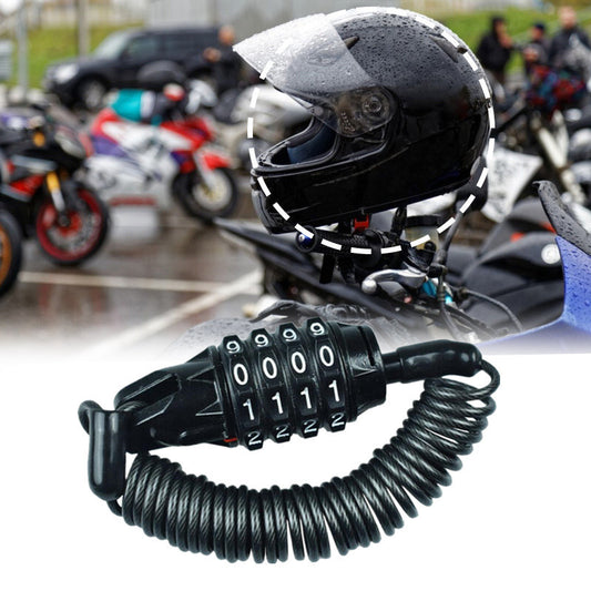 Motorcycle Helmet Lock Steel Wire Cable Tough Combination Lock Password Carabine