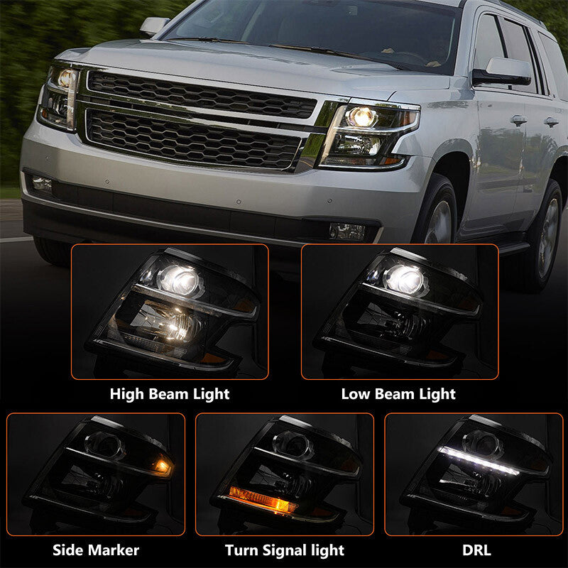 HID/Xenon Headlight Assembly Driver Left LH For 2015-2020 for Chevy Tahoe/Suburban